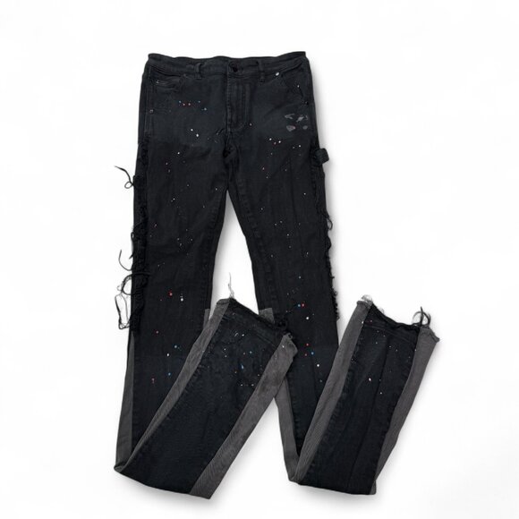 Rockstar Original Jeans Mens 32 RSM 12422 Serrano Black Super Stacked Black - Picture 1 of 11